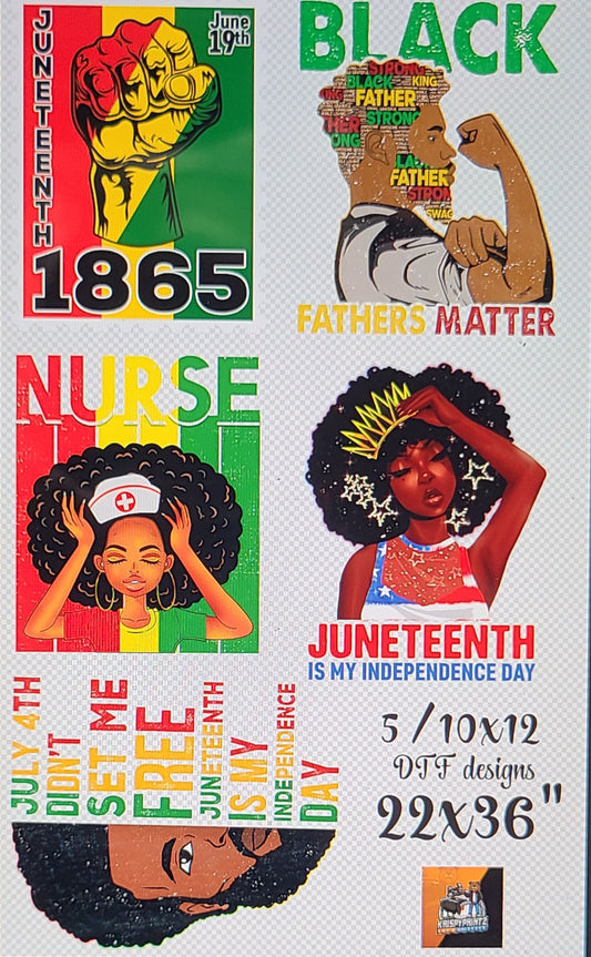 Premade THEMED Gang Sheets BLK FREEDOM