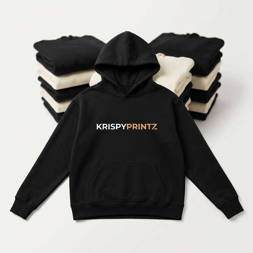 Illustrative KrispyPrintz custom hoodie bundle mockup