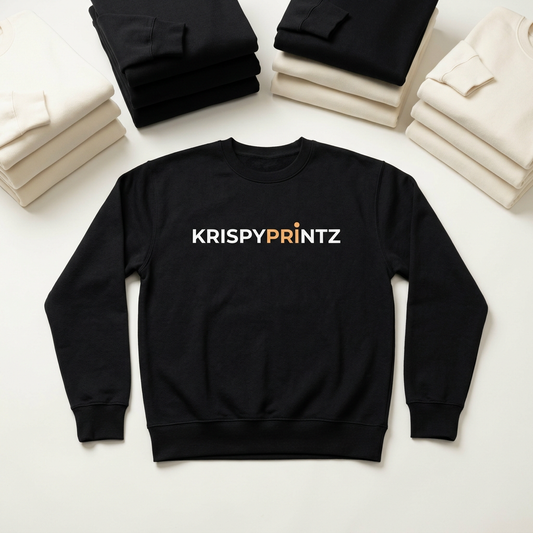 Illustrative KrispyPrintz custom crewneck sweatshirt bundle mockup